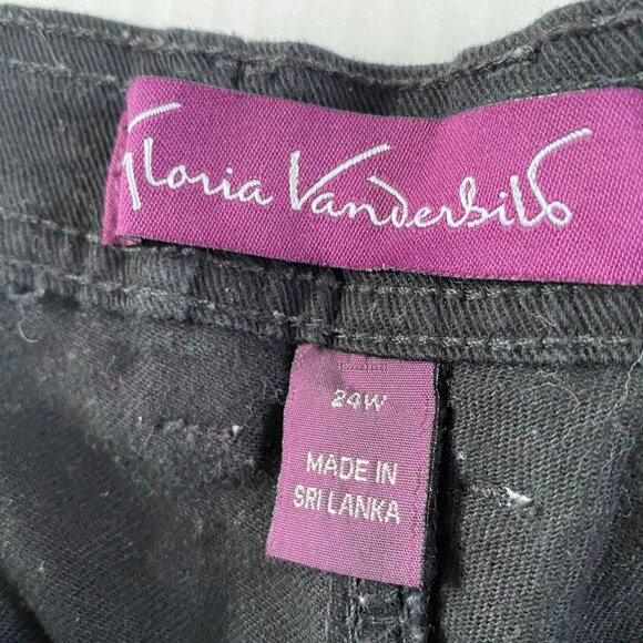 Gloria Vanderbuilt Womens Black Stretch Straight Leg Jeans Size 24 Western Biker - Picture 3 of 9